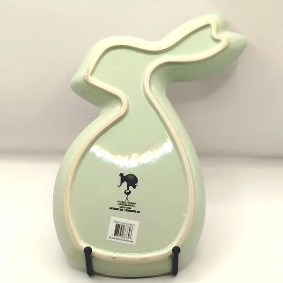 Pastel Green Bunny Daisy Decor Spoon Rest Plate - Picture 2 of 6